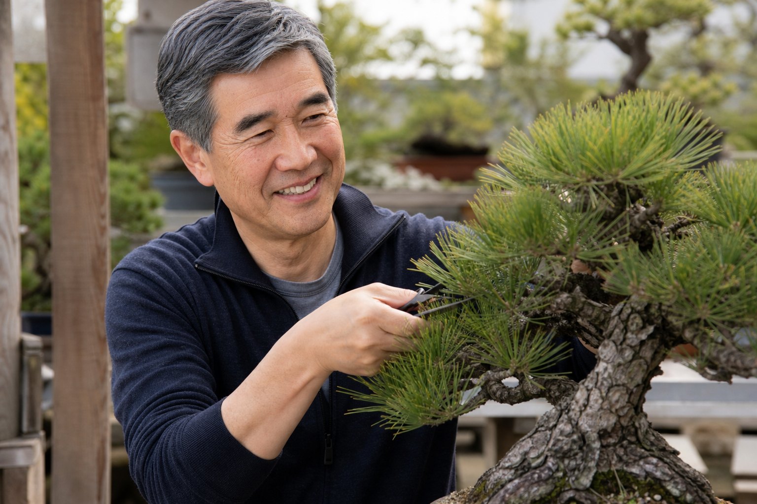 Robert Tanaka off duty — bonsai