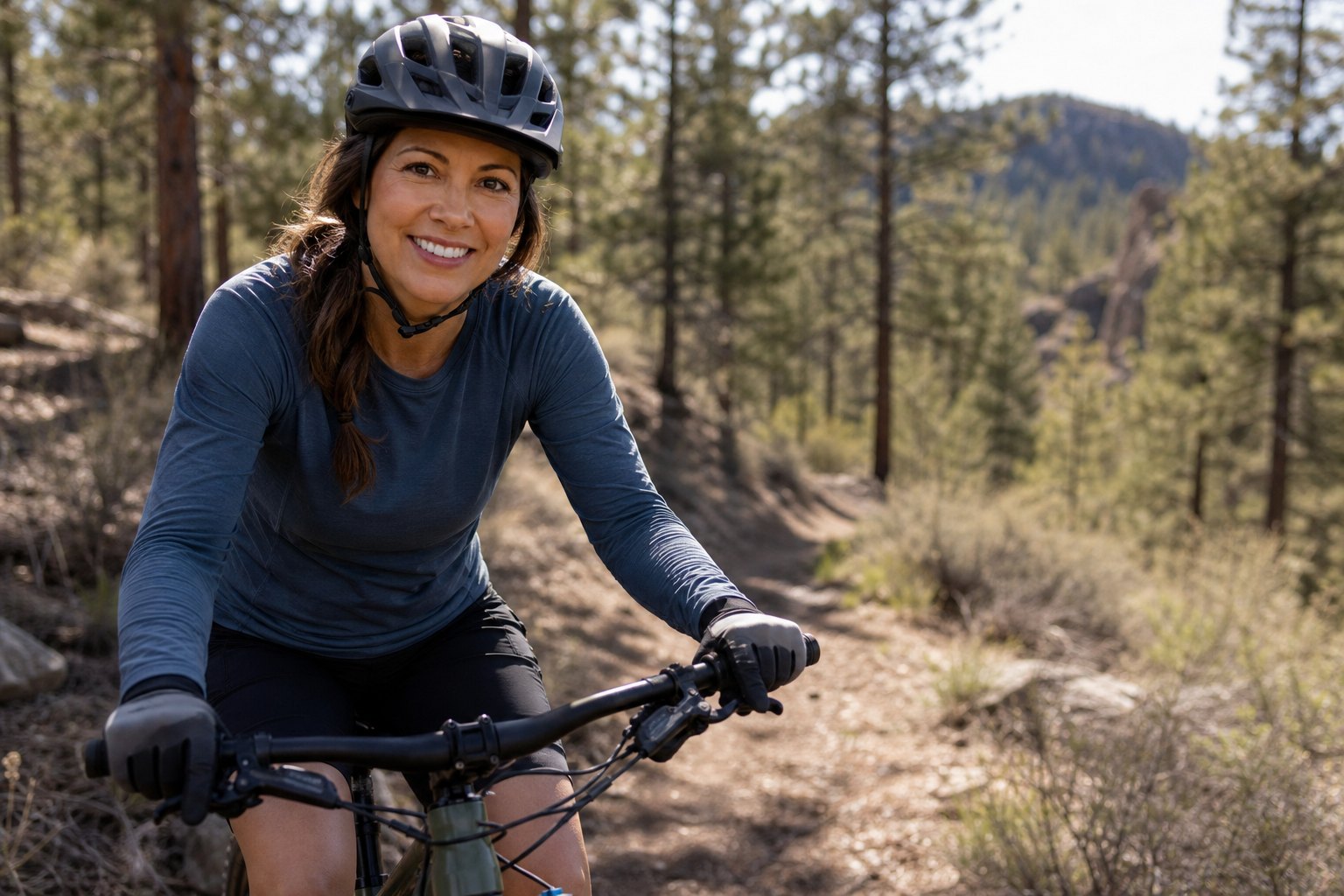 Rosa Delgado off duty — mountain biking